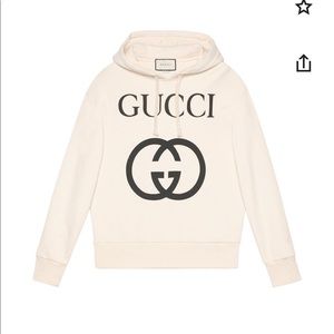 GUCCI Hooded sweatshirt with Interlocking G Ivory